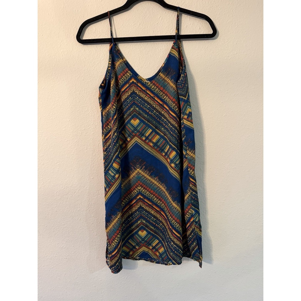 Meraki‎ Women's Colorful Geometric V-Neck Dress w/ Spaghetti Straps, Size M